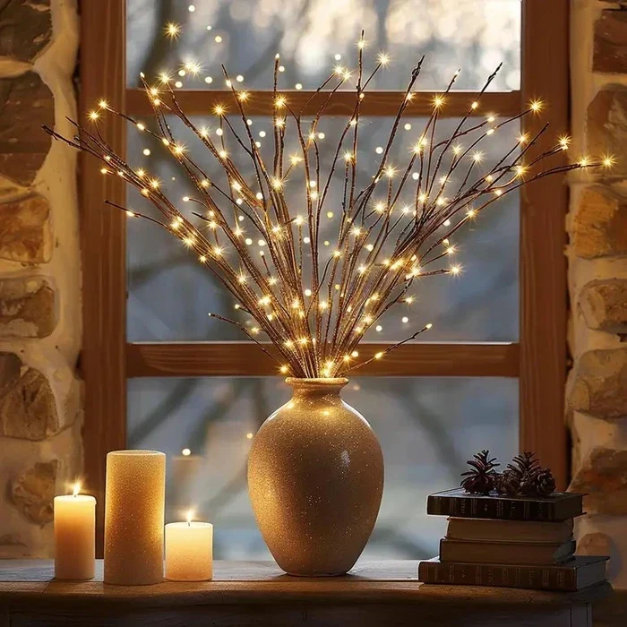 Verlichte wilgentakken – buigbare takken met twinkelende lichtjes voor je vaas