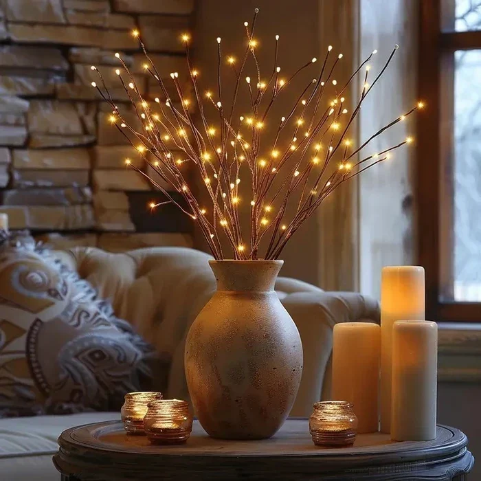 Verlichte wilgentakken – buigbare takken met twinkelende lichtjes voor je vaas
