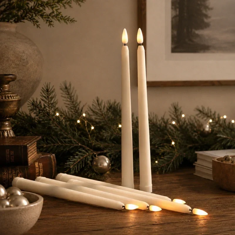 Sfeerkaarsen zonder vlam – 28 cm, warmwit led en bediening op afstand