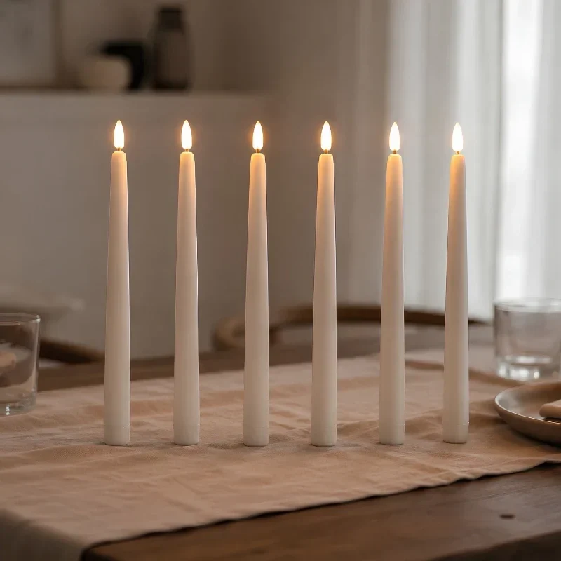Sfeerkaarsen zonder vlam – 28 cm, warmwit led en bediening op afstand