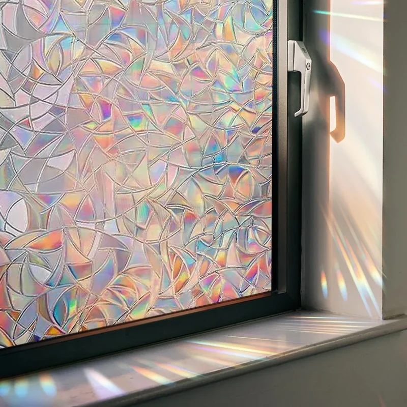 Regenboogfolie – statische raamdecoratie die zonlicht breekt in kleur