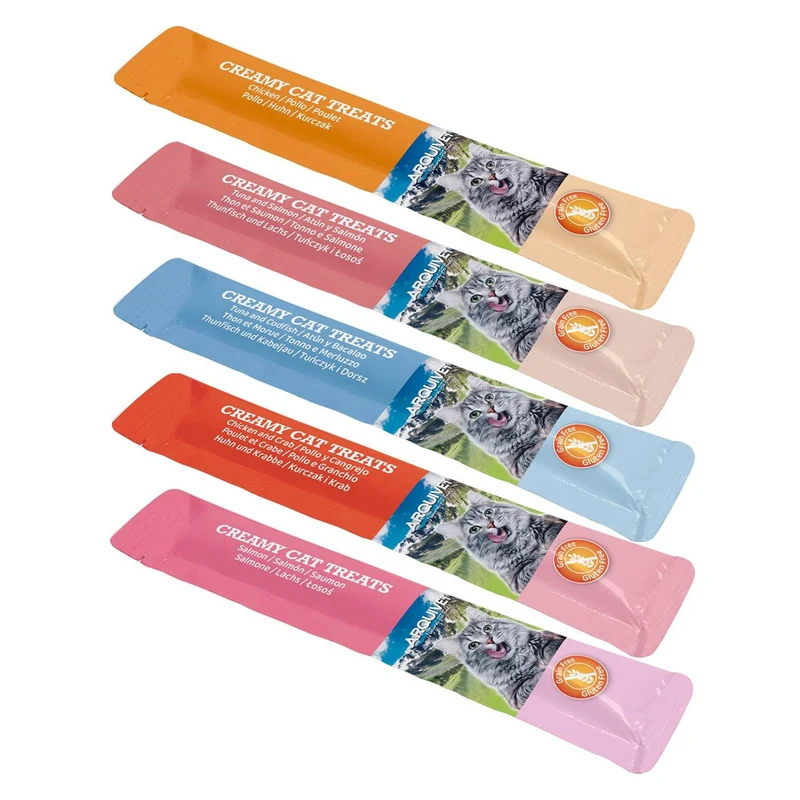 Snacks cremosos - Variety Pack 5 sabores - Creamy Cat Treats