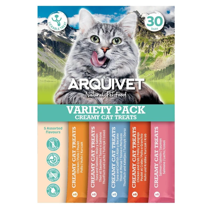 Snacks cremosos - Variety Pack 5 sabores - Creamy Cat Treats