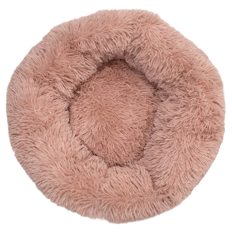 Cama redonda suave rosa