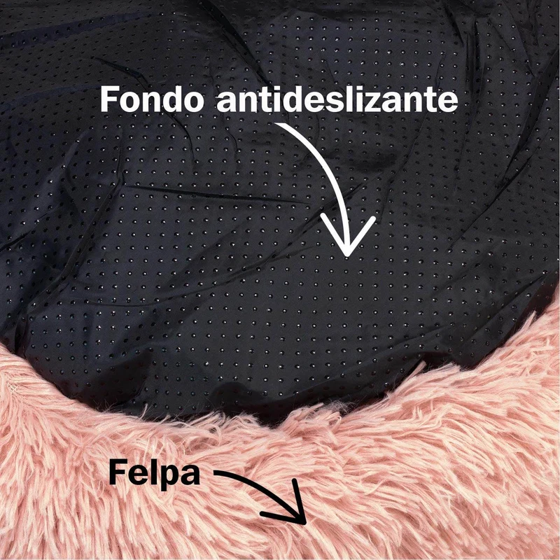 Cama redonda suave rosa