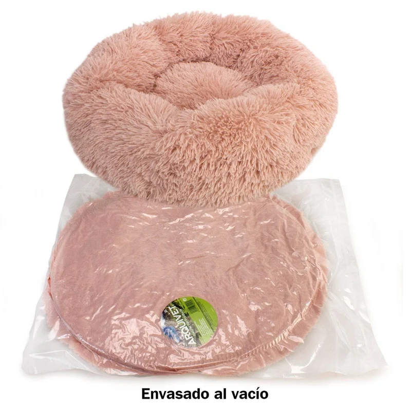 Cama redonda suave rosa