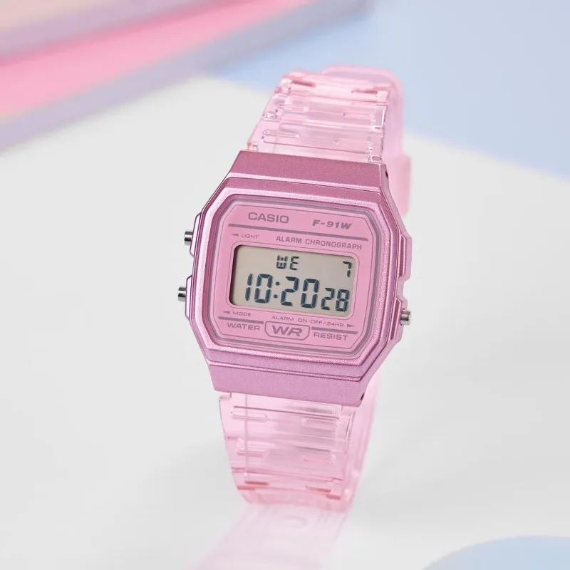 Orologio Casio F91W Retro impermeabile - Elegante, semplice, piccolo, quadrato, con display LCD, elettronico