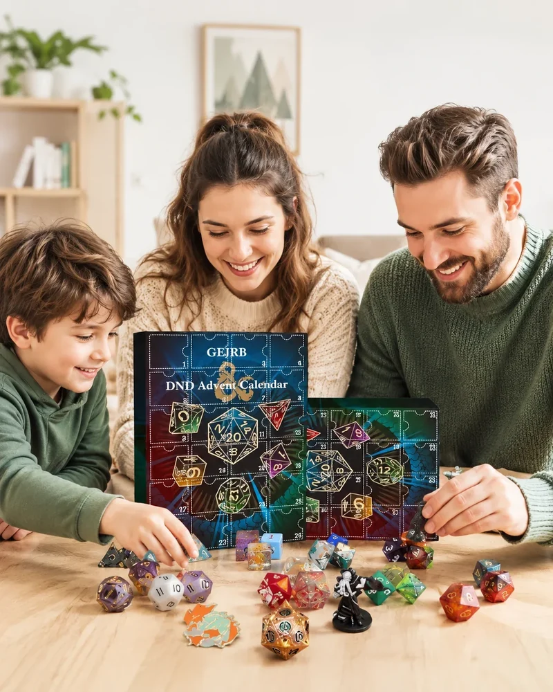 Adventskalender – 24 polyhedrale dobbelstenen voor rollenspel en tafelspel