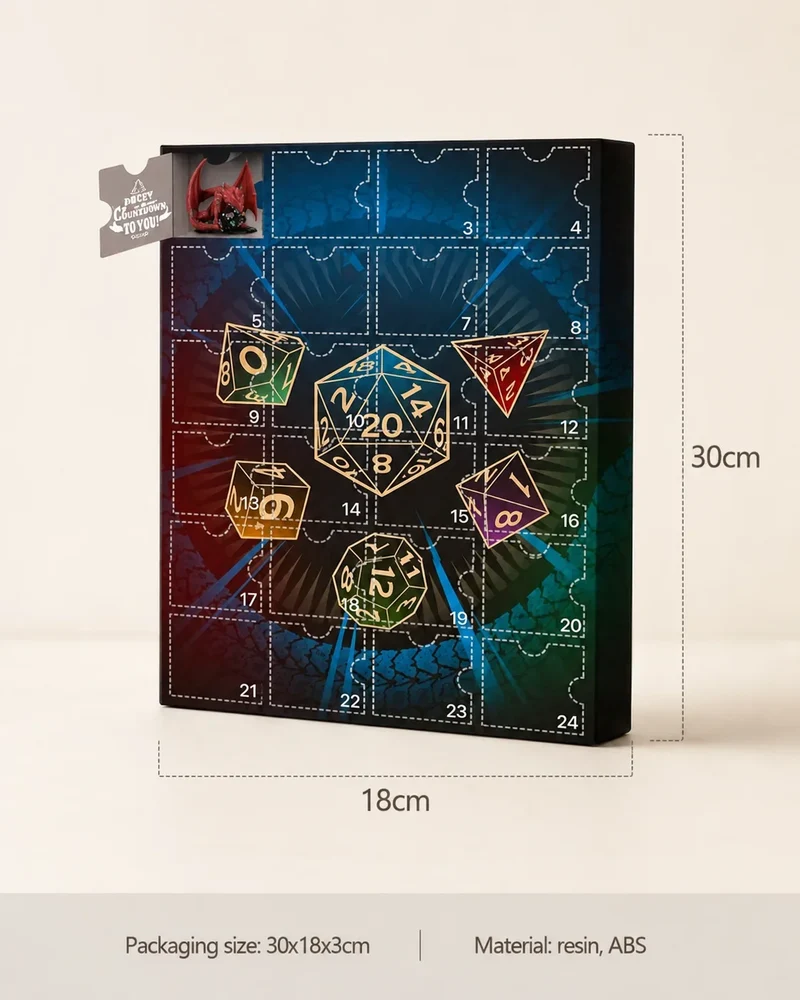 Adventskalender – 24 polyhedrale dobbelstenen voor rollenspel en tafelspel