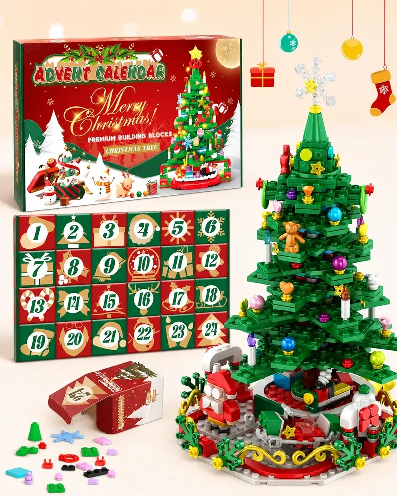 Adventskalender met bouwsets – elke dag bouwen aan een eigen kerstboom