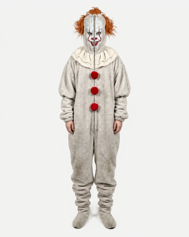 Onesie – Halloween-onesie van fleece met maskercapuchon en rits tot boven