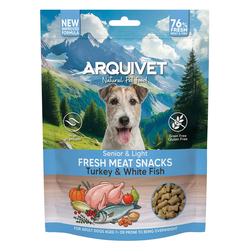Snacks de carne fresca - Senior & Light - Pavo y pescado blanco - Fresh Meat Snacks