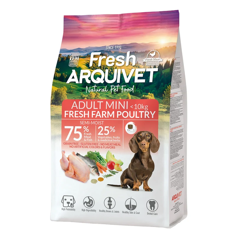 Alimento semihúmedo con Pollo de Corral fresco para perros de razas MINI - Fresh