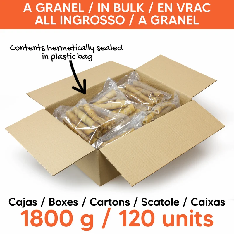 GRANEL Espirales de colágeno de búfalo - 12 cm - 1800 gr - 120 unidades