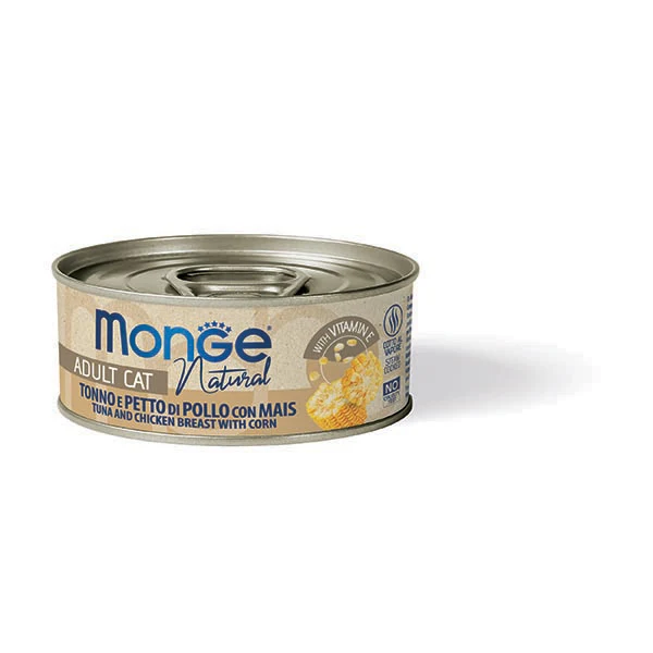 Monge Natural Adult Cat - Tonno con Petto di Pollo con Mais
