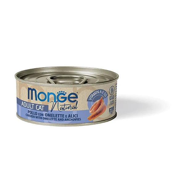 Monge Natural Adult Cat - Pollo con Omelette e Alici