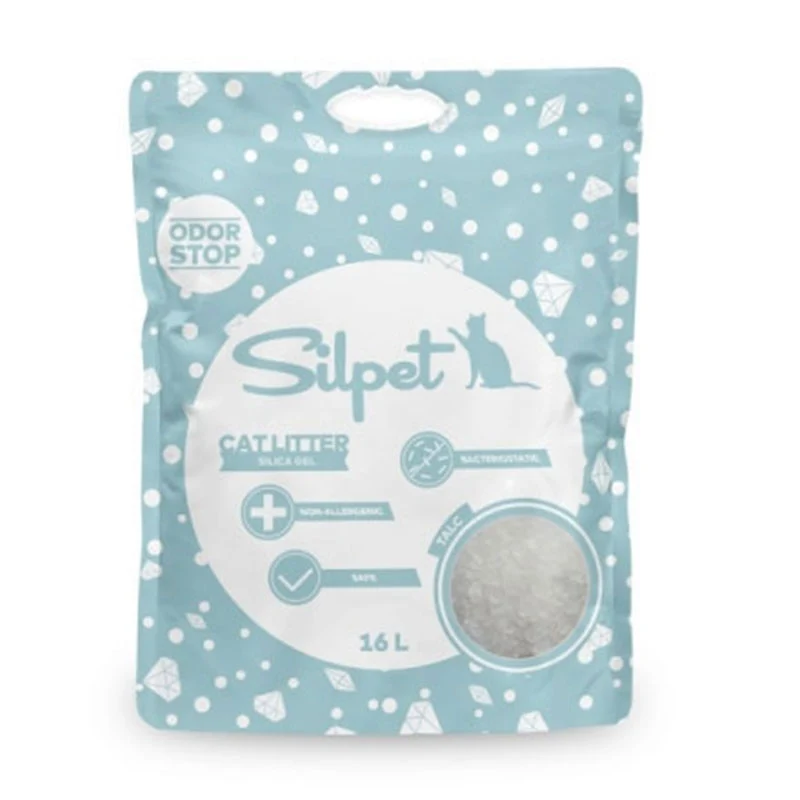 Silpet Lettiera in Silica - Gel 16 Litri Talco