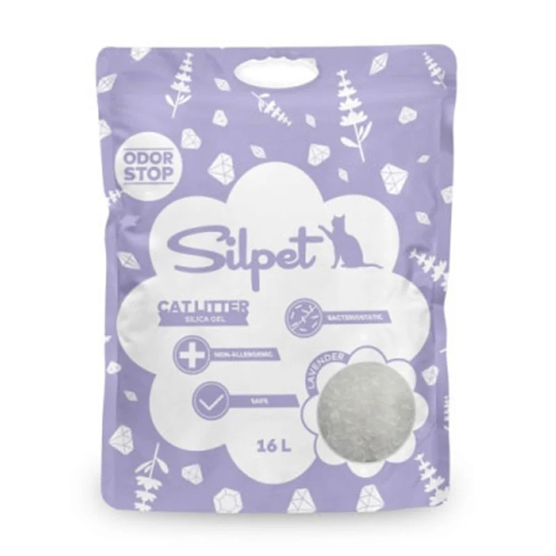 Silpet Lettiera in Silica - Gel 16 Litri Lavanda