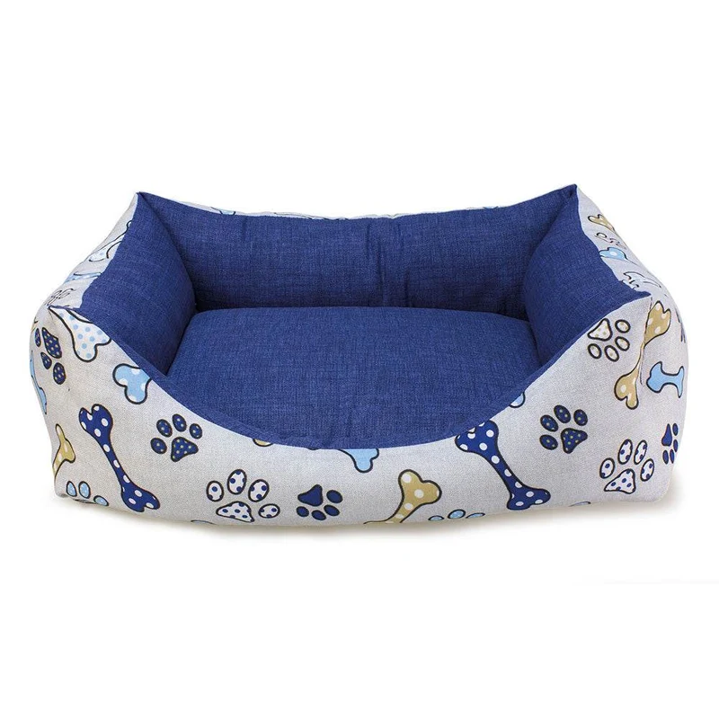 Cama estampada "Huesos y huellas"