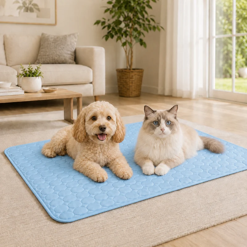 Zomermat voor hond en kat – koelt bij contact, met open onderkant