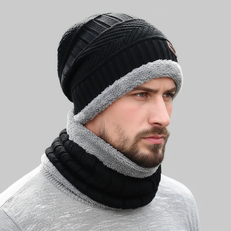 Cappelli invernali da uomo - Cappello a scodella, berretto con sciarpa di lana, passamontagna, berretto lavorato a maglia e gorras