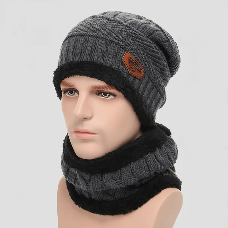 Cappelli invernali da uomo - Cappello a scodella, berretto con sciarpa di lana, passamontagna, berretto lavorato a maglia e gorras