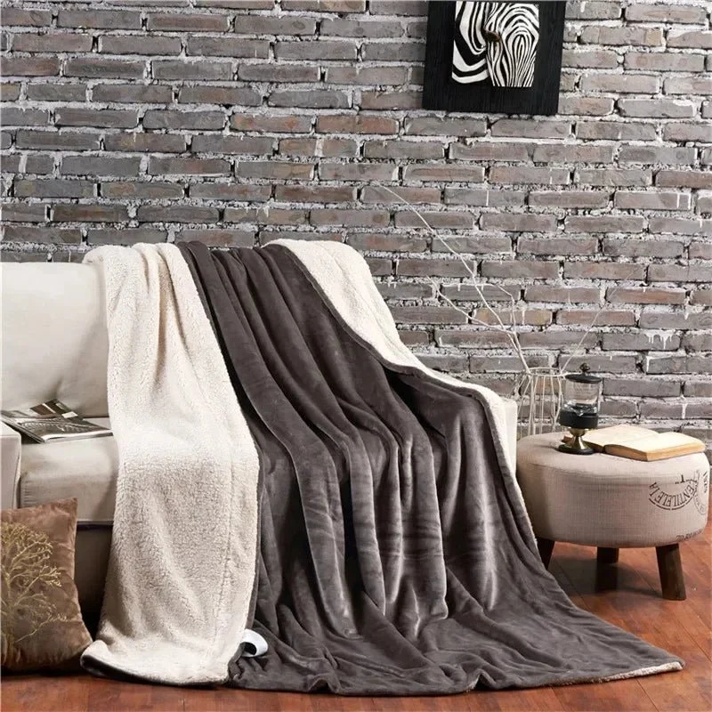 Coperta in lana per il calore invernale - Copripiumino matrimoniale double-face e copriletto da campeggio