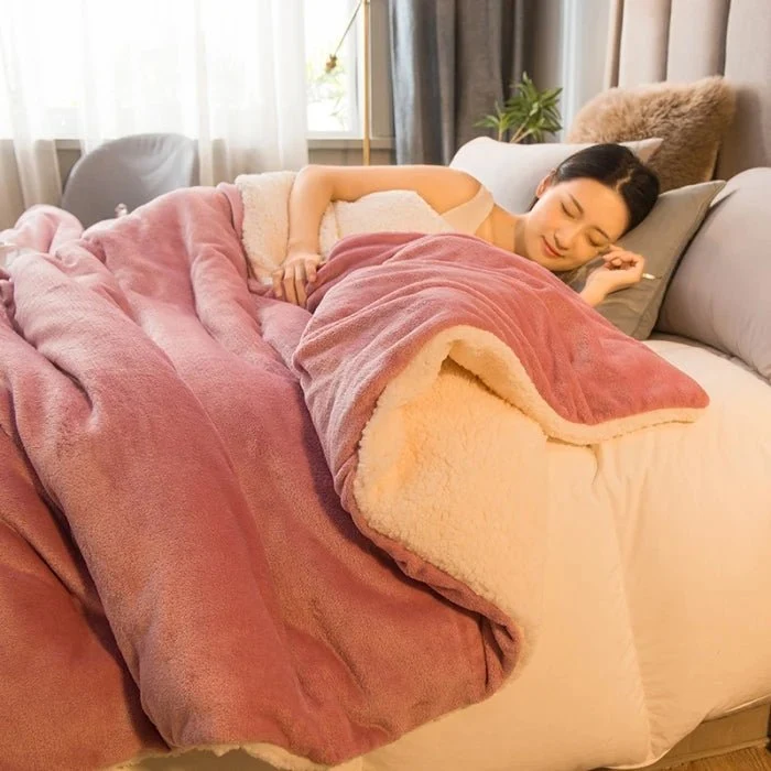 Coperta in lana per il calore invernale - Copripiumino matrimoniale double-face e copriletto da campeggio