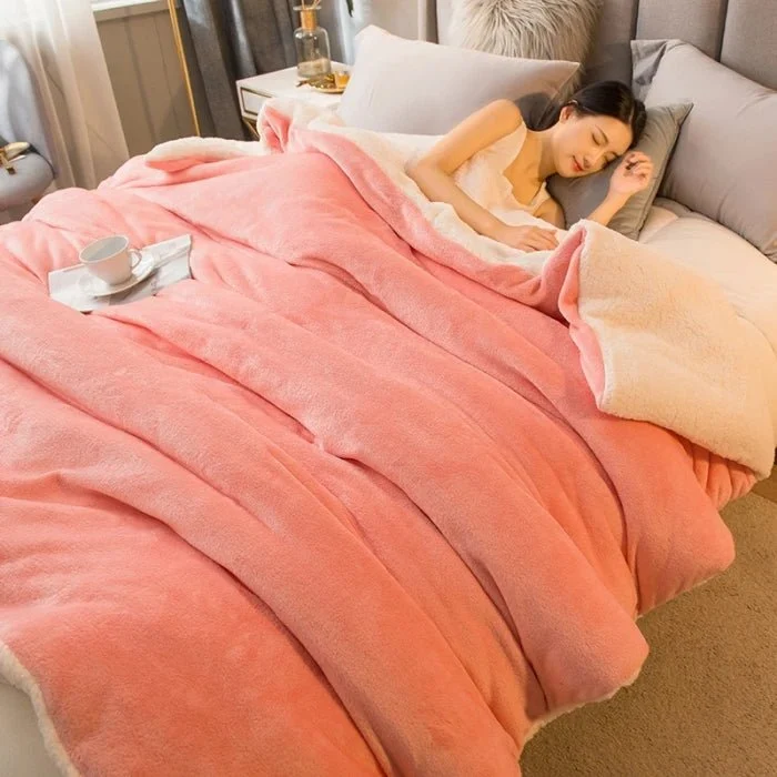 Coperta in lana per il calore invernale - Copripiumino matrimoniale double-face e copriletto da campeggio