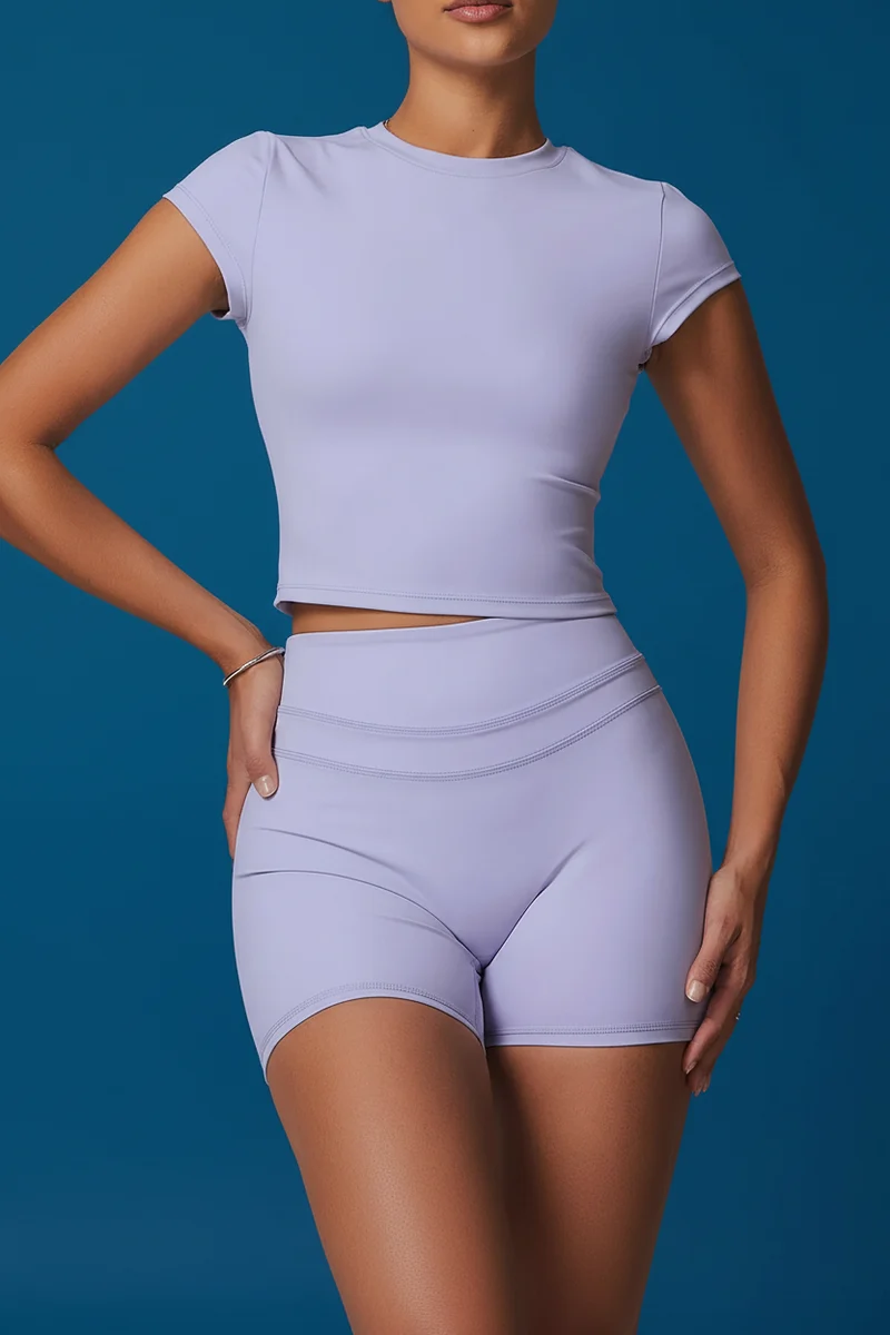 Completo yoga da donna Mikeyoga - 2 pezzi: leggings e top corto per allenamento sportivo.