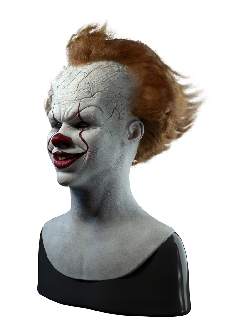 Clownmasker – Horrorclown met bleke huid en brede grijns voor Halloween