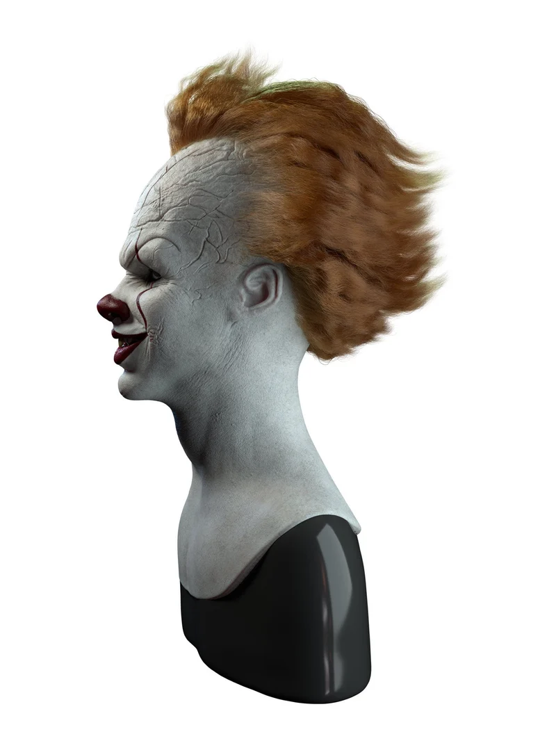Clownmasker – Horrorclown met bleke huid en brede grijns voor Halloween
