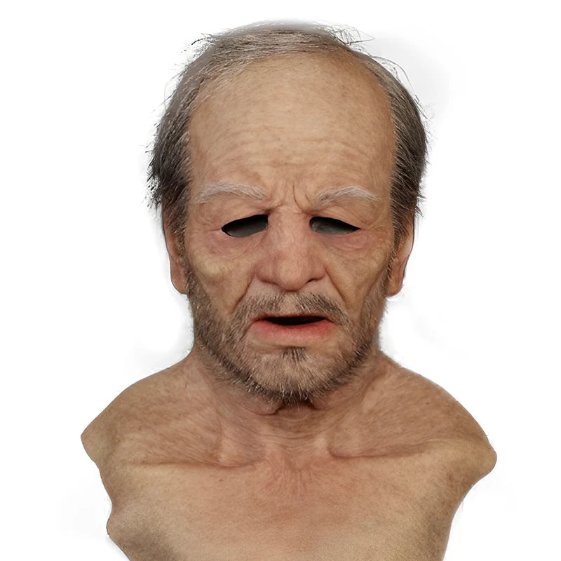 Latex hoofdmasker – Volledig over het hoofd met ingezet haar en open mond