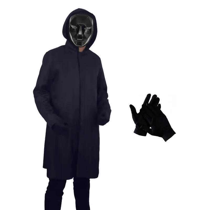 Kapmantel – Zwarte set met masker en handschoenen voor verkleedfeesten