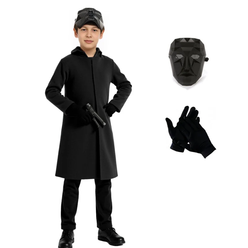Kapmantel – Zwarte set met masker en handschoenen voor verkleedfeesten