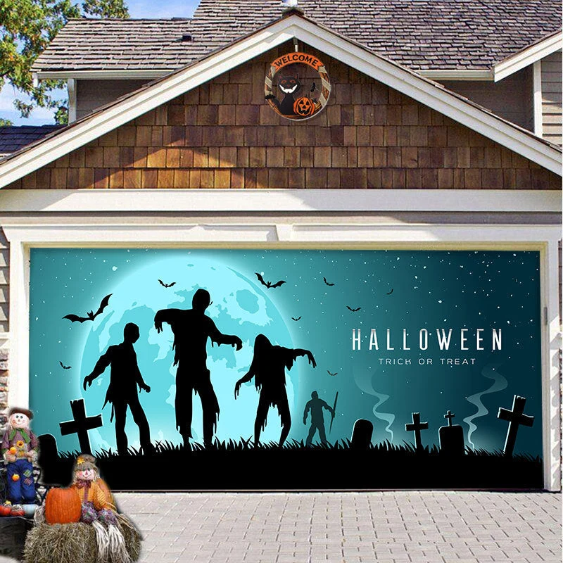 Garagedeurdoek – Weerbestendige bedrukking die zonder gereedschap hangt