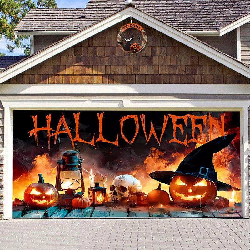 Garagedeurdoek – Weerbestendige bedrukking die zonder gereedschap hangt