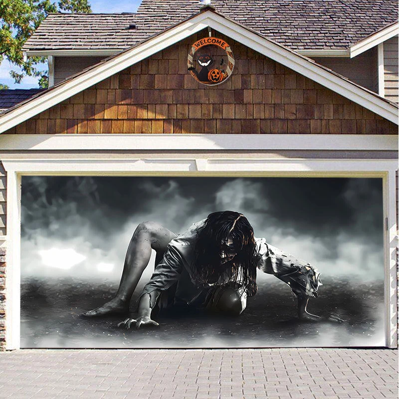 Garagedeurdoek – Weerbestendige bedrukking die zonder gereedschap hangt