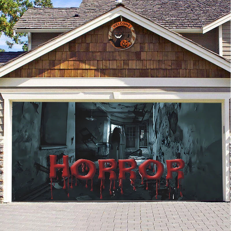 Garagedeurdoek – Weerbestendige bedrukking die zonder gereedschap hangt