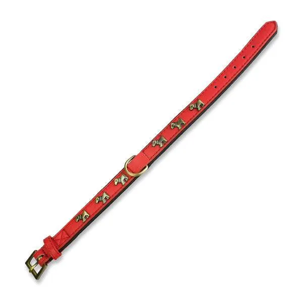 Collar de piel con decoración perritos