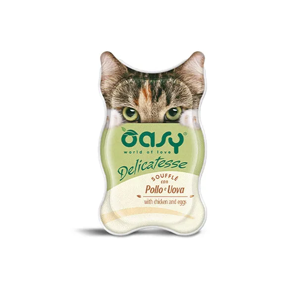 Oasy Delicatesse Busta 85G - Umido Gatto - Patè fine conn Pollo e Uova