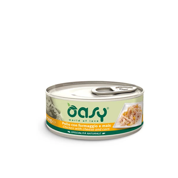 Oasy Umido Cane Natury - Pollo con Formaggio e Mais