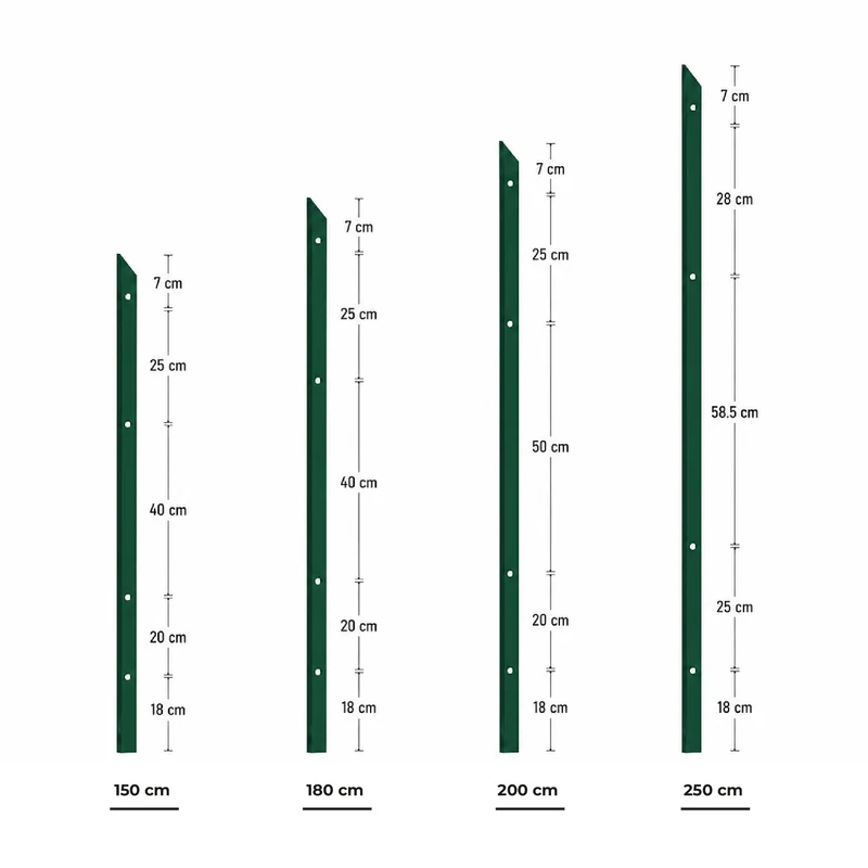 Pali per Recinzione in Acciaio Verde con Rivestimento PVC Il Gruppone