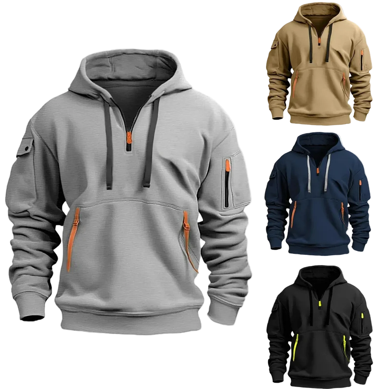Giacca antivento con cappuccio da uomo - S-4XL Cardigan casual patchwork per primavera/autunno