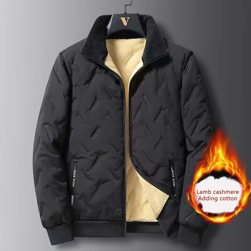 Giacche invernali in pile da uomo - Parka corto in lana spessa e antivento, giacca bomber calda per autunno e inverno