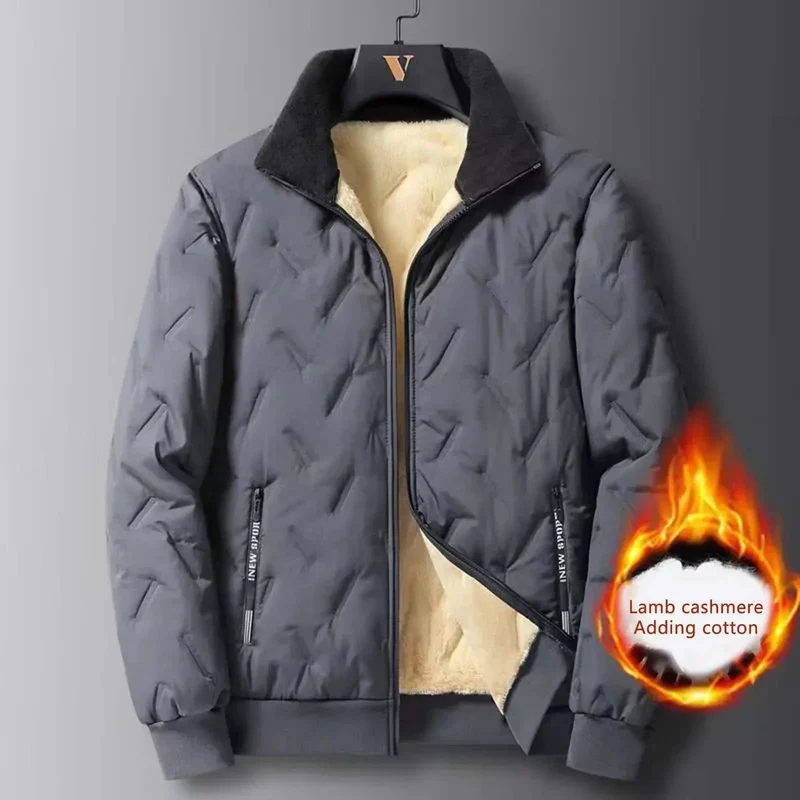 Giacche invernali in pile da uomo - Parka corto in lana spessa e antivento, giacca bomber calda per autunno e inverno