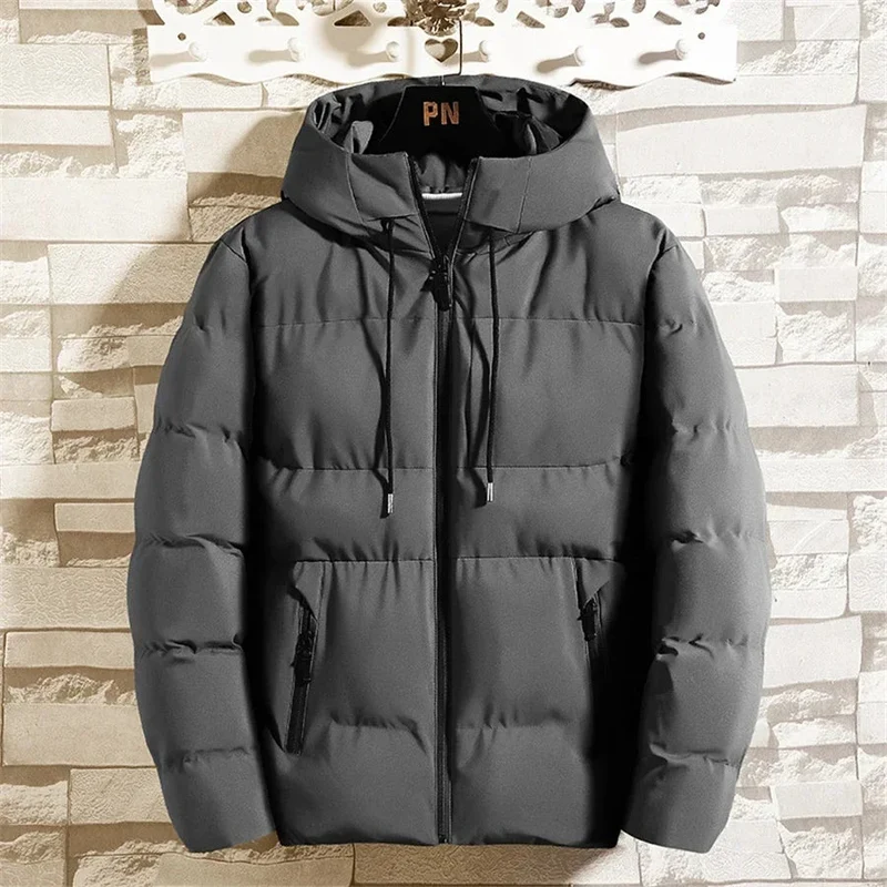 Giacca invernale da uomo in cotone spesso con cappuccio - Elegante capospalla antivento