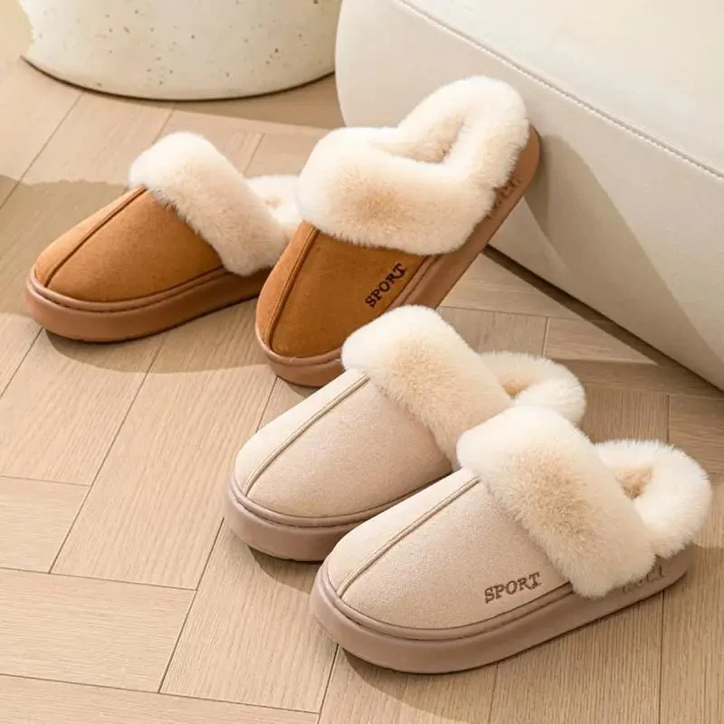 Calde pantofole invernali da donna, morbide e soffici - Eleganti pantofole da casa e calzature con plateau