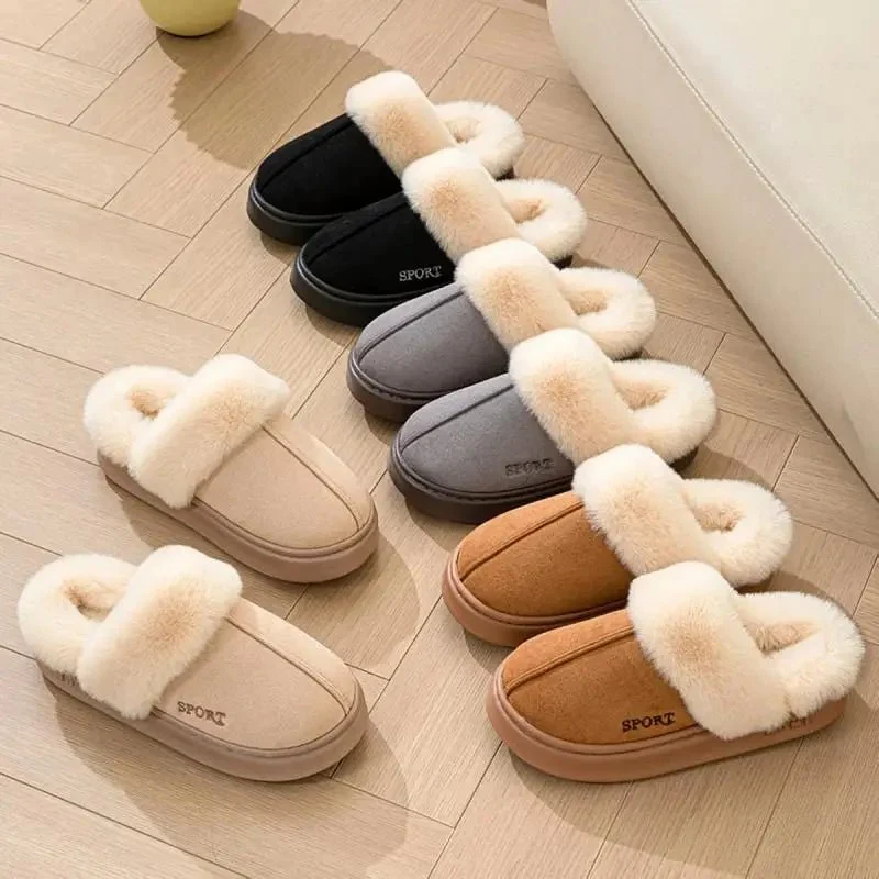 Calde pantofole invernali da donna, morbide e soffici - Eleganti pantofole da casa e calzature con plateau