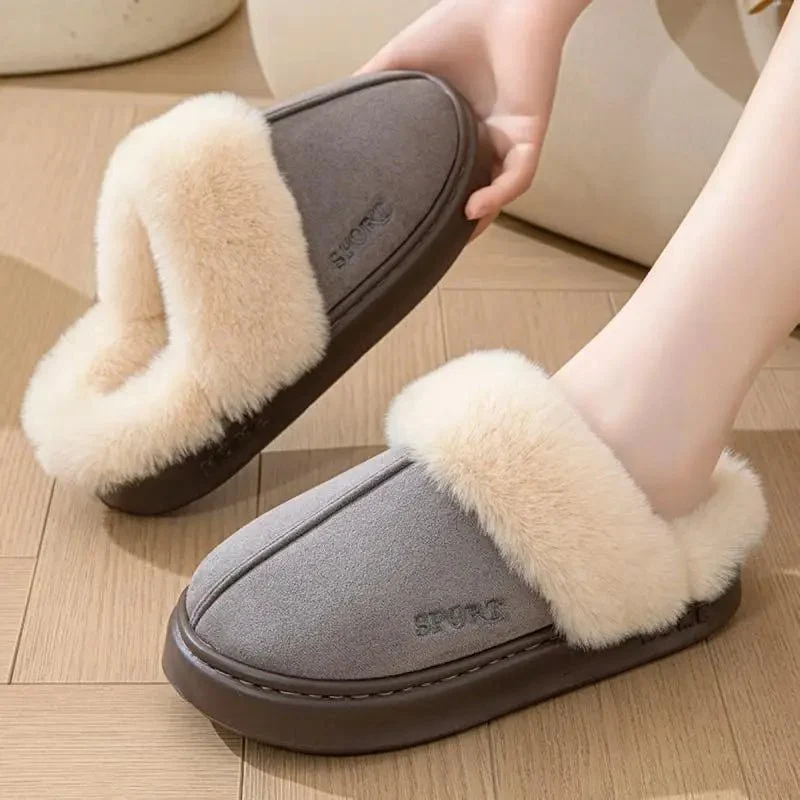 Calde pantofole invernali da donna, morbide e soffici - Eleganti pantofole da casa e calzature con plateau